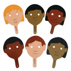 Excellerations® Wooden Emotions Masks - Set of 6