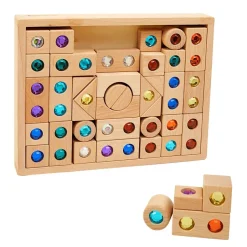 Excellerations® Wooden Gem Blocks - Set of 50 with Tray