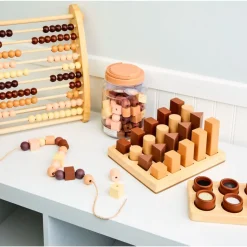 Excellerations® Wooden Natural Lacing Beads - 80 Pieces