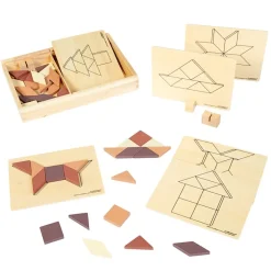 Excellerations® Wooden Pattern Blocks - 44 Pieces
