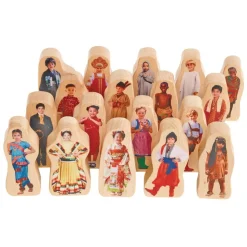 Excellerations® Wooden Photo Blocks Multicultural People Set of 18
