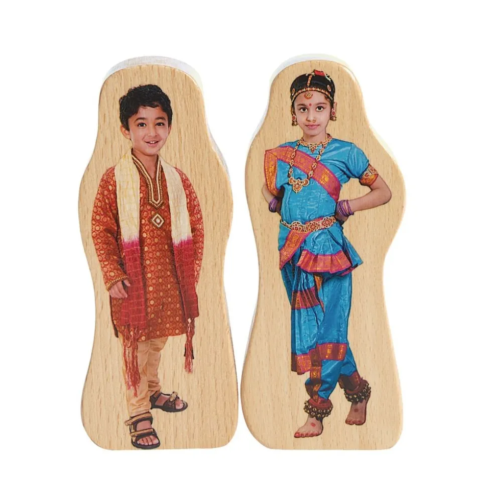 Excellerations® Wooden Photo Blocks Multicultural People Set of 18