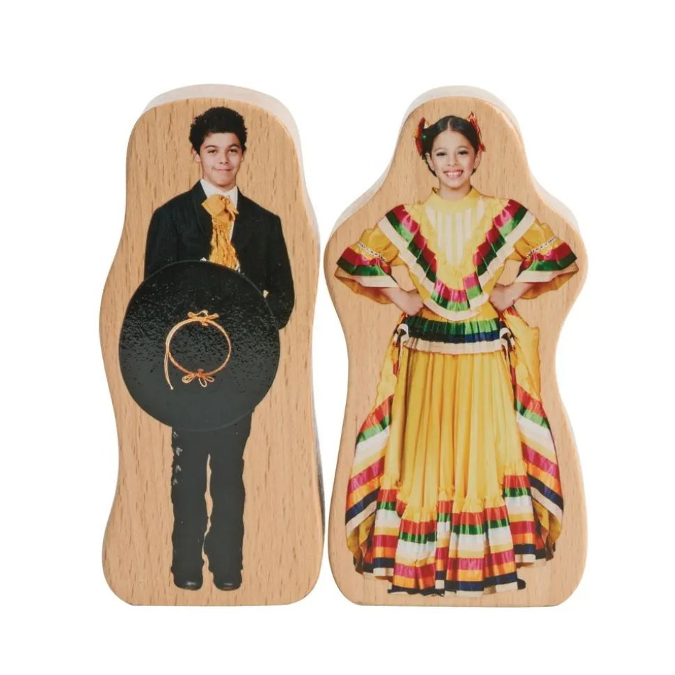 Excellerations® Wooden Photo Blocks Multicultural People Set of 18