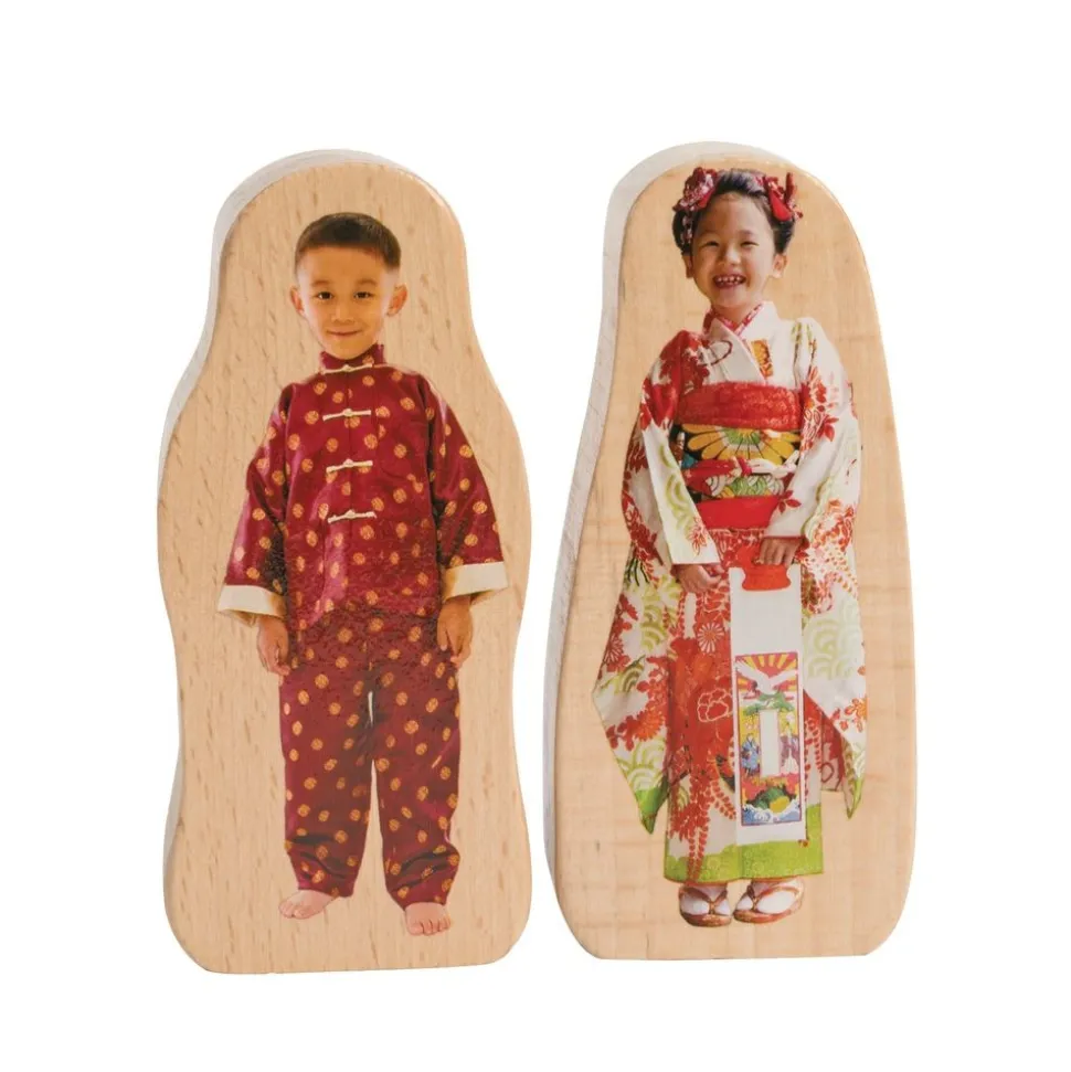 Excellerations® Wooden Photo Blocks Multicultural People Set of 18