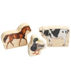 Excellerations® Wooden Photo Blocks Farm Animals - Set of 6