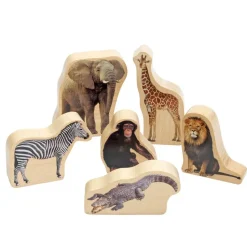 Excellerations® Wooden Photo Blocks Animals - Set of 12