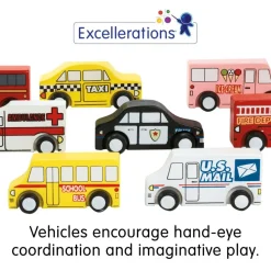 Excellerations® Wooden Play Trucks - Set of 8