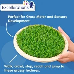 Excellerations® Wooden Sensory Grass Stepping Stones - Set of 4
