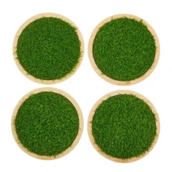 Excellerations® Wooden Sensory Grass Stepping Stones - Set of 4