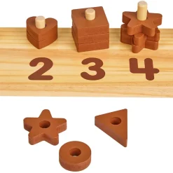 Excellerations® Wooden Shape Number Counter - Natural