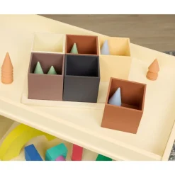 Excellerations® Wooden Sorting Boxes - Natural Colors - Set of 6 with Tray