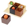 Excellerations® Wooden Sorting Boxes - Rainbow & Natural Colors - Set of 12 with Trays