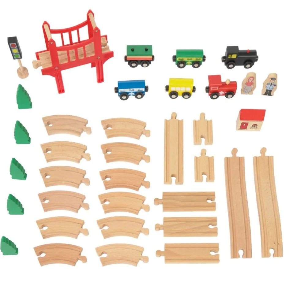 Excellerations® Wooden Track & Train Set - 40 Pieces