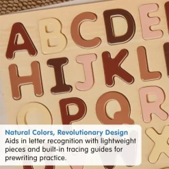 Excellerations® WoodWonders™ Alphabet Puzzles Natural - Set of 2
