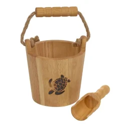 ExploreNook™ Wooden Sand & Water Bucket & Scoop - Turtle