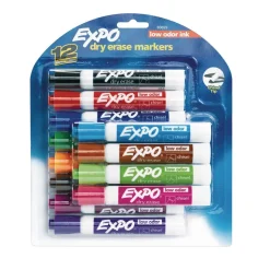 Expo® Chisel Tip Dry Erase Markers - Set of 12 Colors