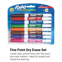 Expo® Fine Point Dry-Erase Markers - Set of 8
