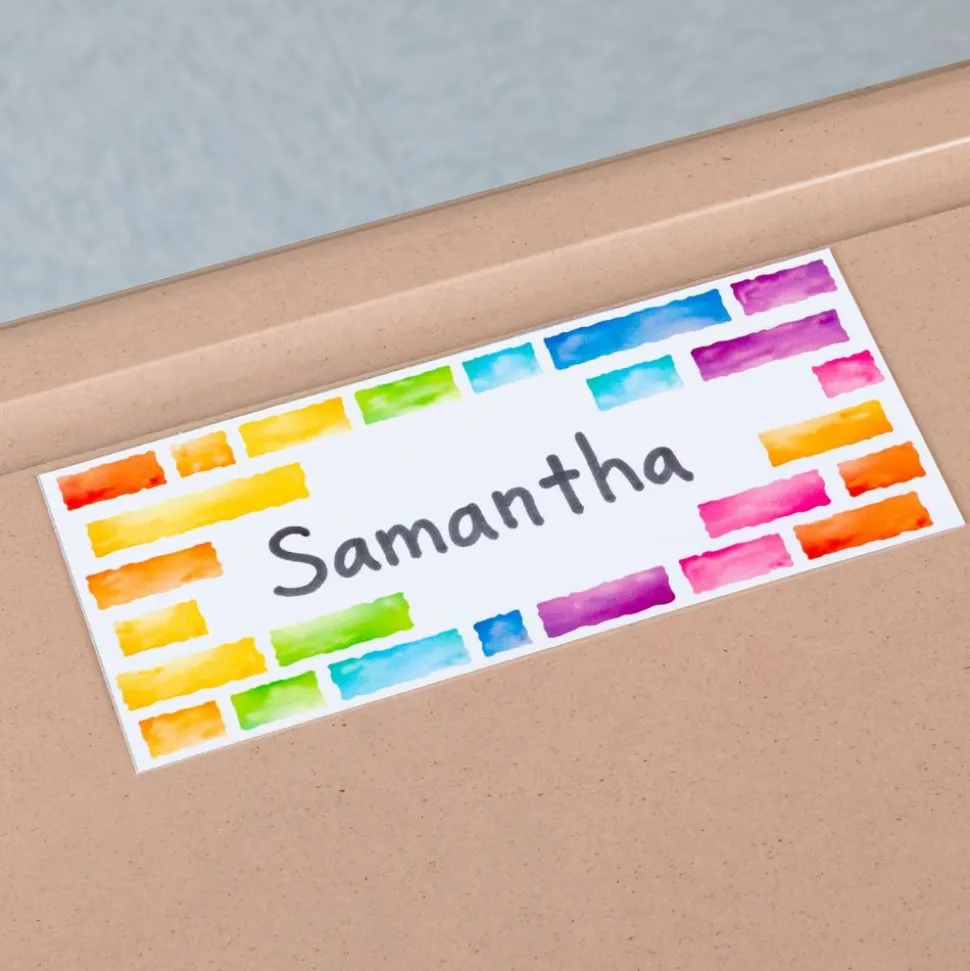 EZ Stick Nameplates Rainbow Building Blocks - 24 nameplates