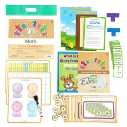 Family Engagement Math - Practice, Solve & Play Pack - Second Grade