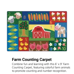 Farm Counting 6' x 9' Rectangle Pixel Perfect Carpet