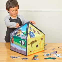 Felt Zoo Set with Books - 4 items, 64 pieces