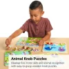 Flat Puzzle with Big Wooden Knob - Animal Set of 4