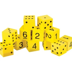 Foam Spot and Number Dice - 48 foam dice