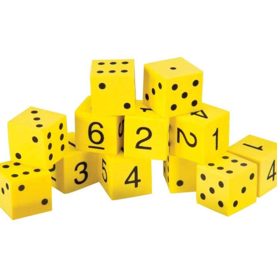 Foam Spot and Number Dice - 48 foam dice