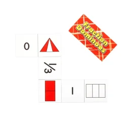 Fraction Dominoes Numeracy Center with Storage Bag - Grab and Go Learning Pack - Improve Fraction Recognition With This Fun Dominoes Game - Grades 1-2