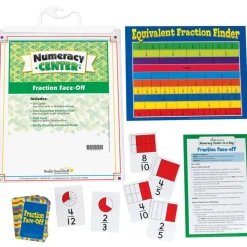 Fraction Faceoff Numeracy Center with Storage Bag - Grab and Go Learning Pack - Children Build Fraction Fluency By Comparing Common Fractions - Grades 3-5
