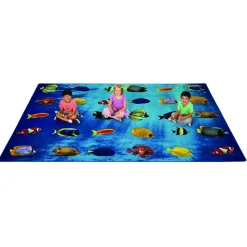 Friendly Fish Seating 6' x 9' Rectangle Pixel Perfect Carpet