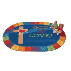 God Is Love 6' x 9' Oval Kids Value PLUS Carpet