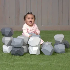 Grey Bioplastic Boulders - Set of 20