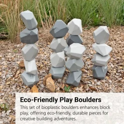 Grey Bioplastic Boulders - Set of 20