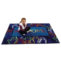 Hands Together Welcome 4' x 6' Rectangle Kids Value Carpet