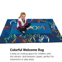 Hands Together Welcome 4' x 6' Rectangle Kids Value Carpet