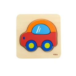 Handy Wooden Block Puzzles - 12 Piece Set with Storage Shelf