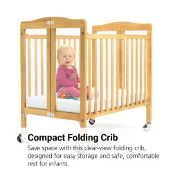 Hardwood Compact Folding Clear View Crib