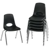 14"H Black Stacking Chairs - Set of 6