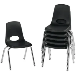 14"H Black Stacking Chairs - Set of 6