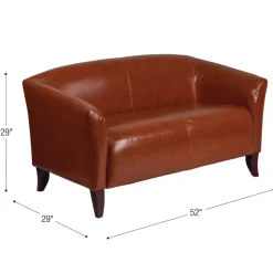 HERCULES Imperial Series Cognac LeatherSoft Loveseat