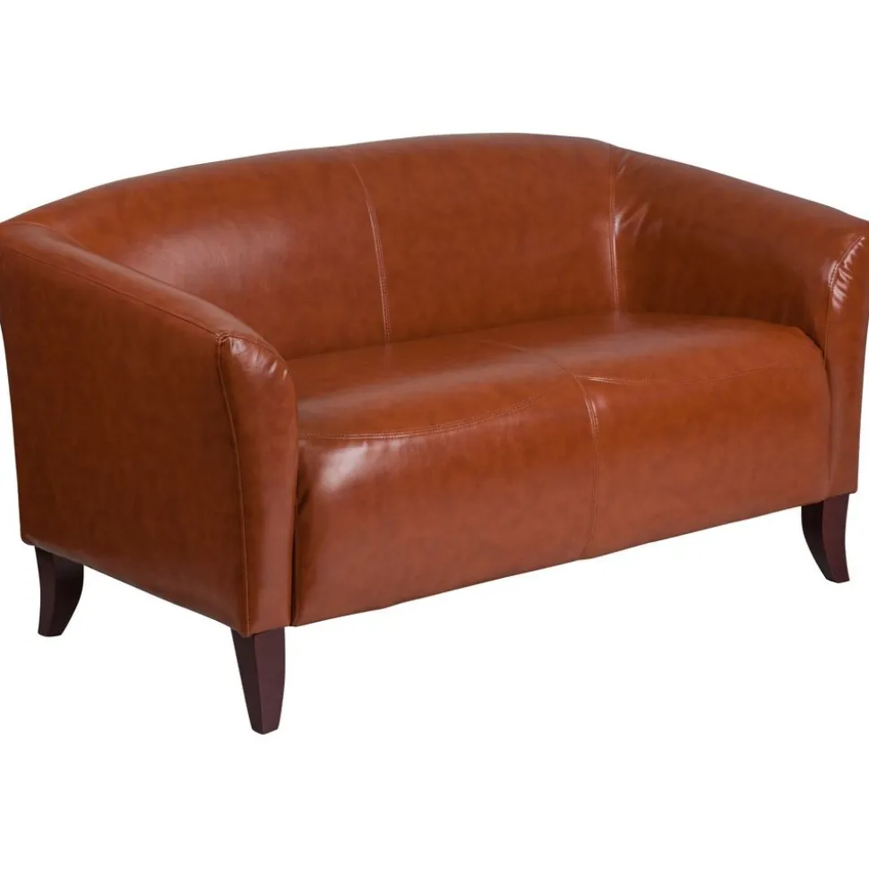 HERCULES Imperial Series Cognac LeatherSoft Loveseat