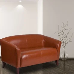 HERCULES Imperial Series Cognac LeatherSoft Loveseat