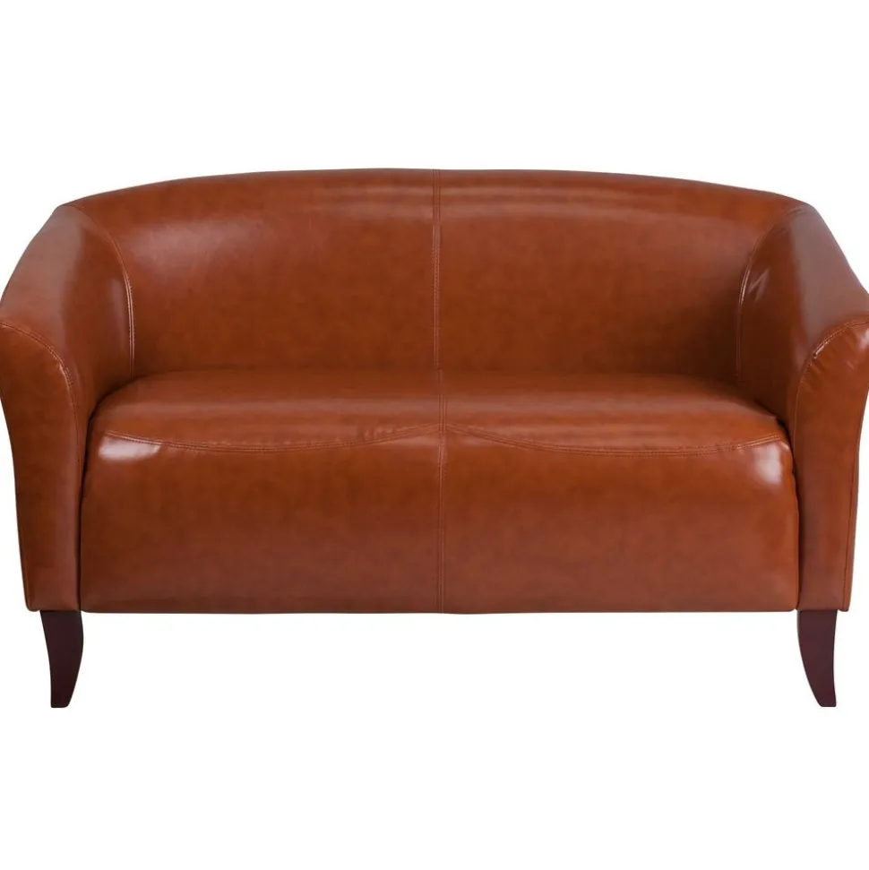HERCULES Imperial Series Cognac LeatherSoft Loveseat