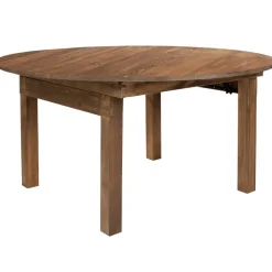 HERCULES Series Round Folding Table | Farm Inspired, Rustic & Antique Pine Folding Table