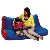 High-Back Beanbag Sofa - Green/Blue