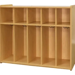 38" High 5-Section Locker - Maple/Maple, Assembled