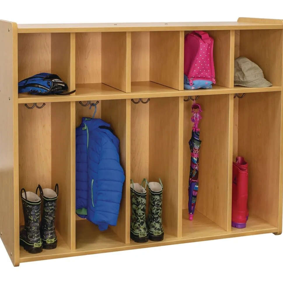 38" High 5-Section Locker - Maple/Maple, Assembled