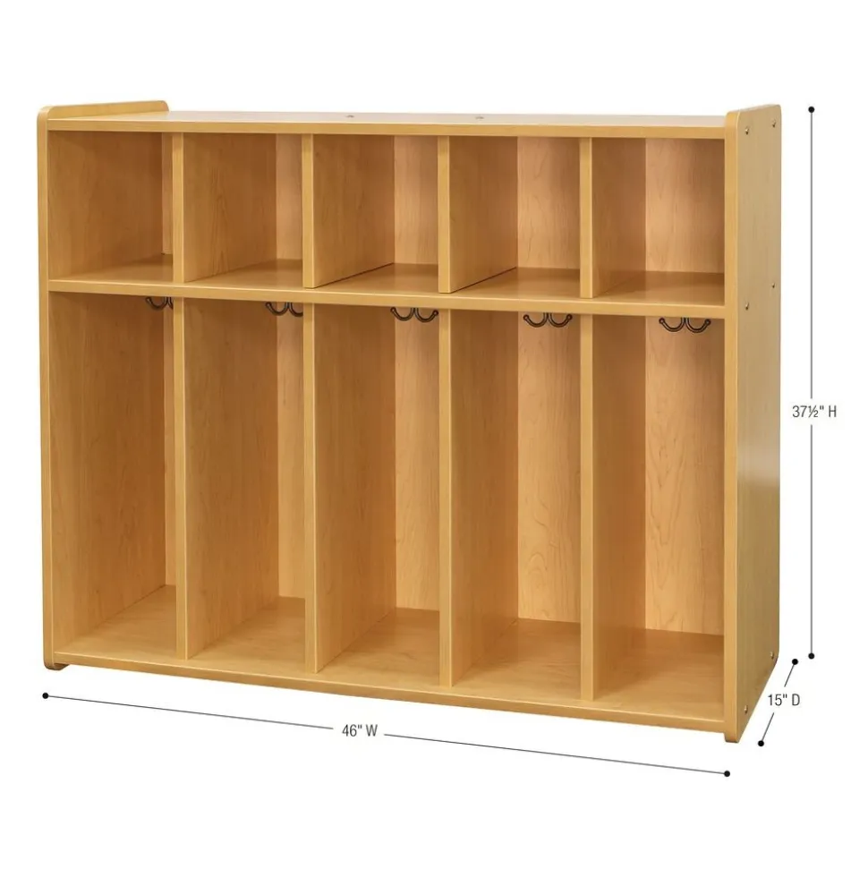 38" High 5-Section Locker - Maple/Maple, Assembled
