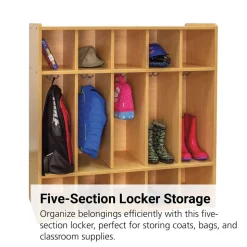 48" High 5-Section Locker - Maple/Maple, Assembled